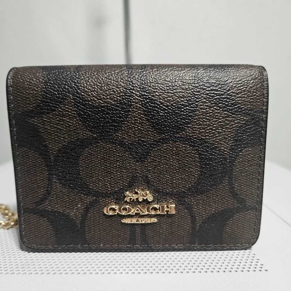 Coach Mini Wallet On A Chain In Signature Canvas - Picture 7 of 9